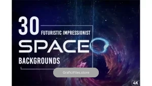 دانلود بک گراند فضای امپرسیونیستی آینده نگر Futuristic Impressionist Space Backgrounds