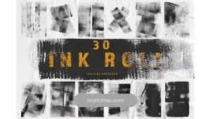 دانلود تکسچر جوهر گرانج Ink Roll Texture Overlay, Grunge Paint Effect