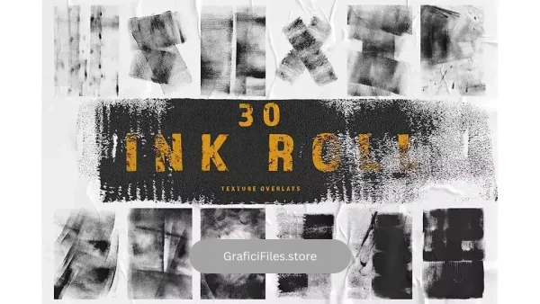 دانلود تکسچر جوهر گرانج Ink Roll Texture Overlay, Grunge Paint Effect