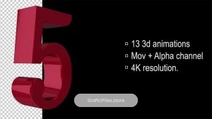 دانلود فوتیج اعداد سه بعدی 3d Loop Numbers