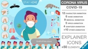 دانلود تیزر موشن گرافیک ویروس کرونا Covid-19 Explainer