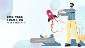 پروژه افترافکت موشن گرافیک راهکار کسب و کار Business Solution – Flat Concepts