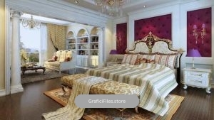 دانلود مدل سه بعدی اتاق خواب کلاسیک