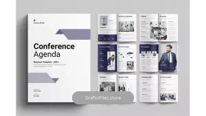 دانلود قالب ایندیزاین دستور کار کنفرانس Conference Agenda Template