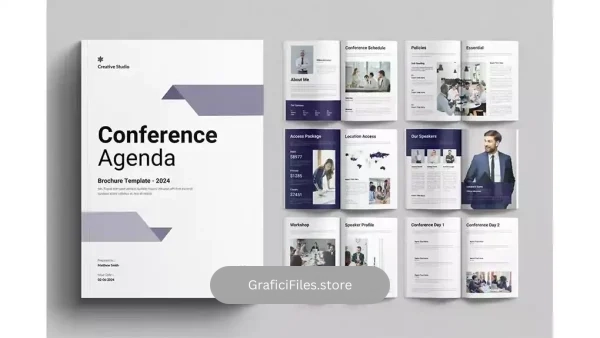 دانلود قالب ایندیزاین دستور کار کنفرانس Conference Agenda Template