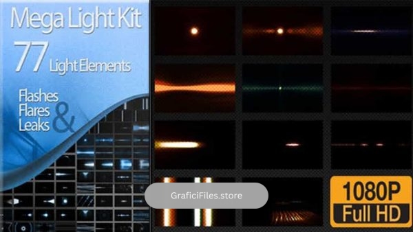 دانلود افکت های نوری Editor’s Mega Light Kit – 77 Light Elements