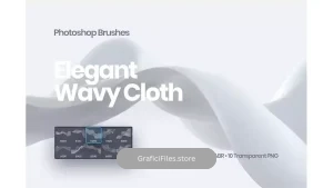 دانلود براش پارچه فتوشاپ Elegant Wavy Cloth Photoshop Brushes