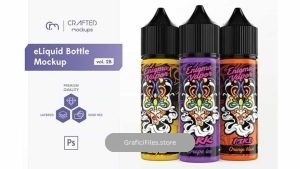 دانلود موکاپ قطره چکان ELiquid Bottle Mockup V. 2B