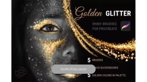 دانلود براش طلا پروکریت Golden Glitter | Procreate Brushes