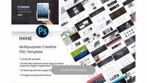 دانلود قالب لایه باز چند منظوره خلاقانه iNine – Creative MultiPurpose PSD Template