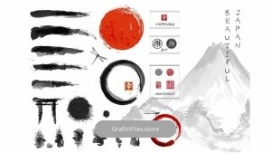 دانلود کلیپ آرت لکه جوهر Japanese ink painting sumi-e, part 1