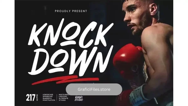 دانلود فونت انگلیسی دست نویس Knock Down – Handwritten Freestyle Font