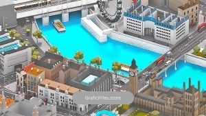 دانلود مدل سه بعدی شهر لندن Low Poly London City