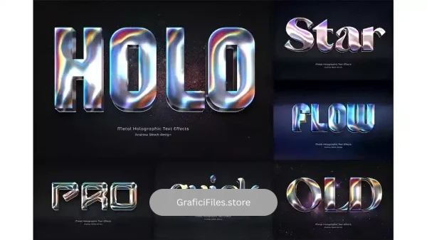 دانلود افکت متن فلز هولوگرامی Metal Holographic Text Effects