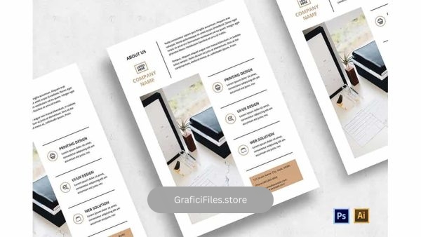 دانلود فایل لایه باز تراکت Minimalist Business Flyer v03