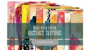 دانلود تکسچر کاغذ با نقاشی رنگ روغن و پاستل Mixed Media Papers Abstract Textures