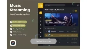 دانلود داشبورد پخش موزیک Moosix – Music Streaming Dashboard