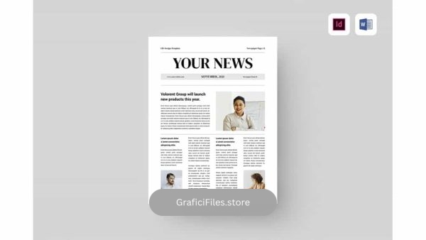 دانلود قالب آماده ورد روزنامه Newspaper | MS Word & Indesign