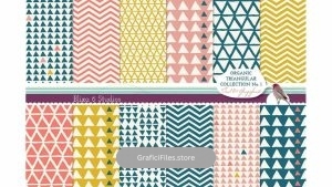 دانلود بک گراند کاغذ دیجیتال مثلثی Organic Triangular Digital Paper
