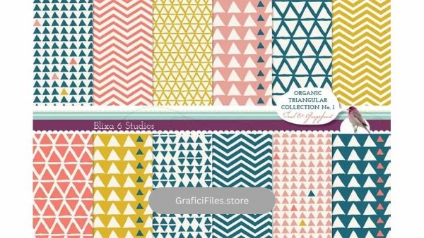 دانلود بک گراند کاغذ دیجیتال مثلثی Organic Triangular Digital Paper