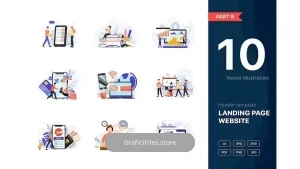 دانلود طرح وکتور لندینگ پیج Website Illustrations Set Part 9