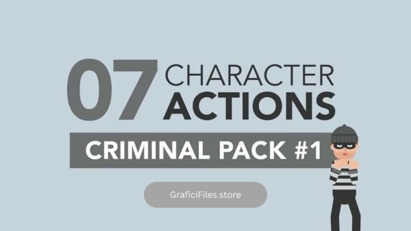 فوتیج آماده موشن گرافیک کاراکتر مرد مجرم 1 Male Criminal Character Pack
