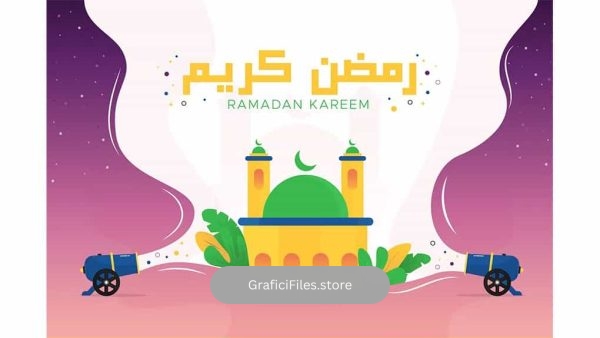 دانلود وکتور بک گراند رمضان کریم Ramadan Kareem Background Illustration
