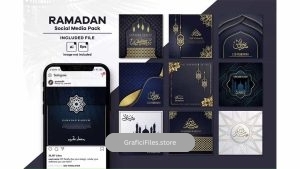 دانلود وکتور پست شبکه اجتماعی با موضوع رمضان Ramadan Social Media Post Template