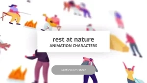 پروژه افترافکت موشن گرافیک گردش و تفریح Rest At Nature – Character Set
