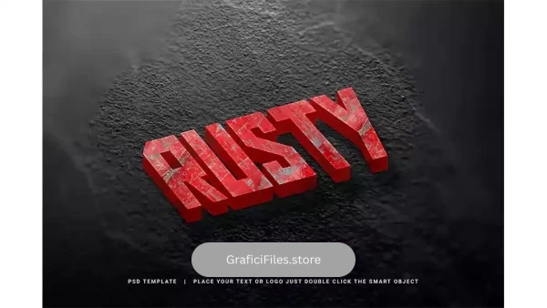 دانلود افکت متن زنگ زده فتوشاپ Rust text effect