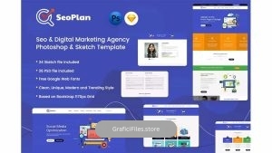 دانلود قالب لایه باز سئو و بازاریابی دیجیتال SeoPlan – SEO & Digital Marketing Template