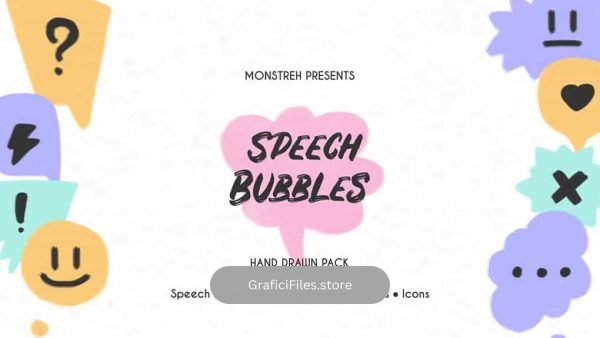پروژه داوینچی ریزالو حباب گفتگو Speech Bubbles. Hand Drawn Pack
