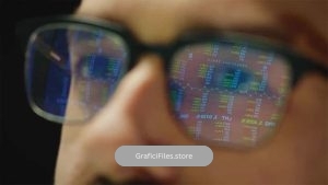 فوتیج نمایش معاملات بورس در عینک Stock Market Graphs On Glasses
