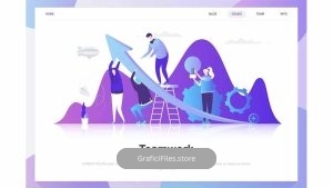 دانلود تصاویر وکتور کار گروهی Teamwork Flat Concept