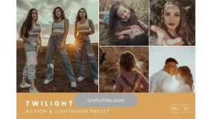 دانلود پریست لایت روم و فتوشاپ گرگ و میش به همراه اکشن فتوشاپ Twilight Tones Action & Lightroom Preset