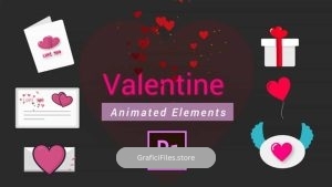 دانلود پروژه پریمیر المان متحرک ولنتاین Valentine Animated Elements