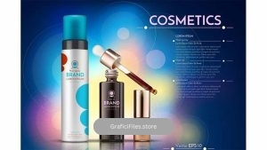 دانلود موکاپ لوازم آرایشی Vector realistic cosmetics mockup