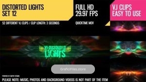 دانلود فوتیج رقص نور VJ Distorted Lights Set 12