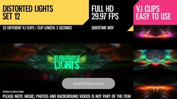 دانلود فوتیج رقص نور VJ Distorted Lights Set 12