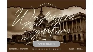 دانلود فونت انگلیسی به سبک امضا Washington Signature Signature