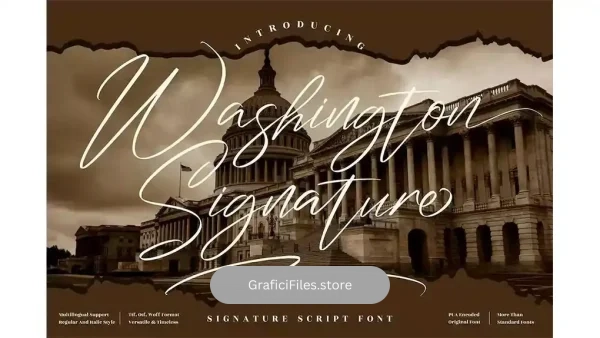 دانلود فونت انگلیسی به سبک امضا Washington Signature Signature