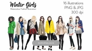 دانلود کلیپ آرت دختران با لباس زمستانی Winter Girls