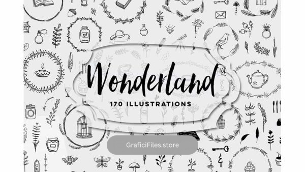 دانلود وکتور و کلیپ آرت سرزمین عجایب Wonderland Illustrations