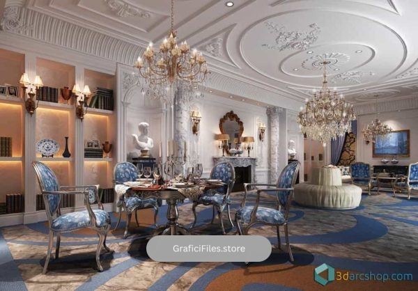دانلود صحنه آماده معماری داخلی