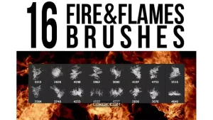 دانلود براش آتش فتوشاپ Fire & Flames Brushes