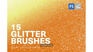 دانلود براش کاغذ براق فتوشاپ Glitter Paper Photoshop Stamp Brushes
