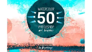 دانلود براش آبرنگ فتوشاپ Watercolor art brushes for Photoshop