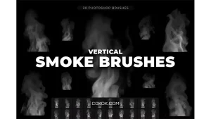 دانلود 20 براش دود فتوشاپ Vertical Smoke Brushes