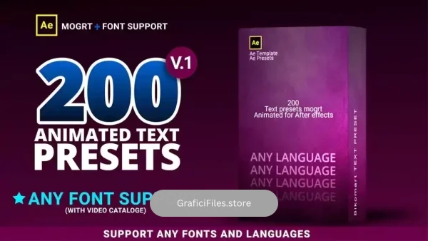 دانلود 200 پریست متن افترافکت Text Presets