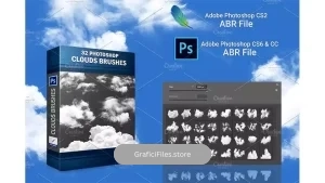 دانلود براش ابر فتوشاپ Clouds Brushes